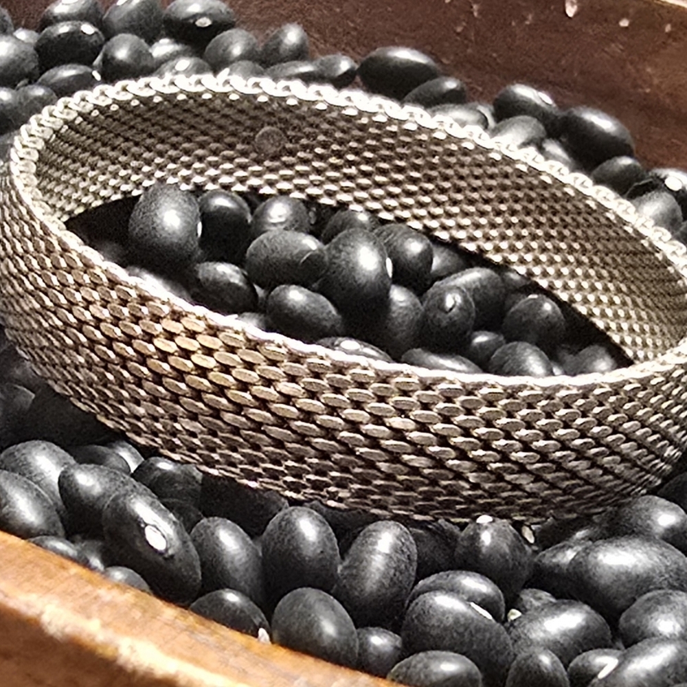 Vintage Godfrey Carter Sterling Silver Mesh Bracelet